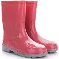 Lemigo Uni Kinder Gummistiefel Regenstiefel Regenschuhe mit Filzeinlage Regenstiefel für Jungen und Mädchen Rosa 32