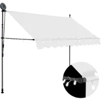 Syfax Einziehbare Markise Handbetrieben mit LED 250 cm Creme