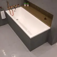 ECOLAM Badewanne Rechteck 170 x 70cm Marella Styropor Acrylwanne + Füße Ablauf Wanne