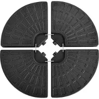 Yaheetech Sonnenschirmständer 4er Set befüllbarer Schirmhalter Kurbelschirmständer Sonnenschirmständer für Ampelschirm, Schwarz