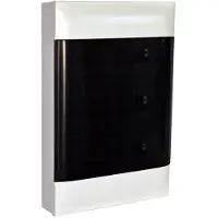 Legrand 135213 Practibox S Aufputzverteiler, mit Rauchglas-Kunstofftür, weiss, 3x 12 Module