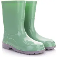 Lemigo Uni Kinder Gummistiefel Regenstiefel Regenschuhe mit Filzeinlage Regenstiefel für Jungen und Mädchen Grün 24