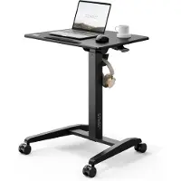 Sense7 Schreibtisch auf Rollen Mobiler Schreibtisch - Kippbare Tischplatte Höhenverstellbar Große Arbeitsfläche Modern minimalistisch 70x52cm Schwarz