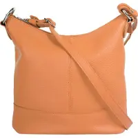 Cluty Umhängetasche , Damen, Gr. B/H/T: 26cm x 24cm x 14cm onesize, orange, Leder, leicht glänzend, unifarben, Taschen Umhängetasche, echt Leder, Made in Italy
