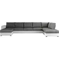 Mirjan 24 Ecksofa Wilma Large, U-Form Polsterecke vom Hersteller, Schlafsofa mit zwei Bettkasten, Wohnlandschaft (Soft 017 + Lux 06, Seite: Rechts)