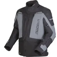 Modeka Hydron wasserdichte Motorrad Textiljacke, schwarz/grau, Long L
