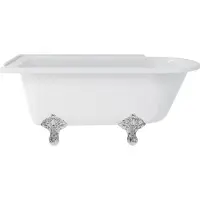 Casa Padrino Luxus Jugendstil Badewanne Weiß / Silber 150 x 75 x H. 65 cm - Freistehende Retro Acryl Badewanne - Nostalgische Retro Badezimmer Möbel