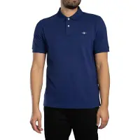 Gant für Herren. 2210 Piqué-Poloshirt Regular Fit Shield navy (3XL), Lässig, Baumwolle, Klassisch, Kurzarm, Marine