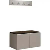 Mirjan 24 Garderoben-Set Orion VI, Garderobe mit Sitzbank mit 2 x Wandpanel 42x42 (Farbe: Cashmere, Polo 877)