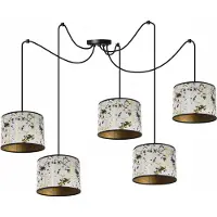 Light11 HOME Decken-Hängelampe, Lampenschirm mit Spinnenmuster, Gold