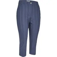 Kjbrand 7/8-Hose "BEA 7/8", Damen, Gr. 44, N-Gr, mittelblau gestreift, Web, Obermaterial: 47% Baumwolle, 45% Polyester, 6% Viskose, 2% Elasthan, figurumspielend 7/8-Länge, Hosen 7/8-Hose, bügelfrei