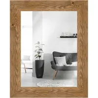 MendeFrames Wandspiegel Massivholz sägeraue Oberfläche 50x75 cm Eiche H780