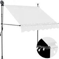 Syfax Einziehbare Markise Handbetrieben mit LED 200 cm Creme