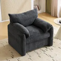 OKWISH Loungesessel Relaxsessel aus Chenille-Stoff,Polstermöbel mit modernes Design,geeignet für Wohnzimmer und Schlafzimmer，Grau