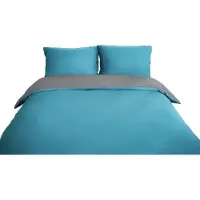 Cofi1453® Microfaser Wende-Bettwäsche mit Reißverschluss, für Einzel- und Doppelbett 220 x 240 cm + 2x 80 x 80 cm
