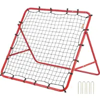 Sweiko Fußball Rebound Netz Tragbares Prellwand Fußball 48 x 48 mm, Rebounder Fußball Eisenrohr & PE-Netz Kinder & Jugendliche Verstellbar Fußballtor Rebounder Kicker für Fußball Training