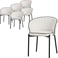 ML-Design Esszimmerstühle 6er Set Beige Küchenstühle mit Stoffbezug Metallbeinen Wohnzimmerstuhl mit Rückenlehne Polsterstühle für Esszimmer & Küche