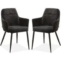 MX Sofa Esszimmerstuhl Donna - Schwarz (2er-Set)