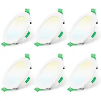 ROSNEK 6 Stück 7W 220V LED Einbaustrahler 3 Farbtemperaturen Dimmbar Ultradünn Deckenleuchte Einbauleuchte Strahler Innenbeleuchtung
