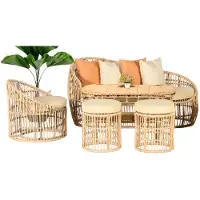 Xl Moebel Gmbh 5tlg Gartenmöbel Sofagarnitur Tisch Hocker Sessel Veranda Sitzgruppen Modern