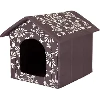 TexCorp Doggy Hundehütte Hundehöhle Hundebett Hundehaus Katzenhöhle mittle L - 52x46 cm braun geblümt