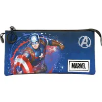 Northix Captain America Dreifach-Federmäppchen für Schulbedarf