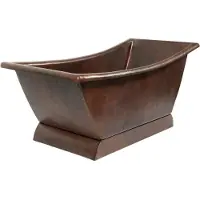 Casa Padrino Luxus Jugendstil Kupfer Badewanne 170 x 76 x H. 76 cm - Freistehende Retro Badewanne - Rustikale Badezimmer Möbel