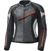 Held Debbie II Perforierte Damen Schwarz Weiß Rot Motorrad Lederjacke Größe 38