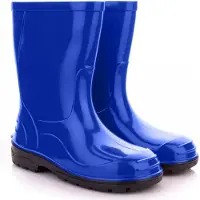 Lemigo Uni Kinder Gummistiefel Regenstiefel Regenschuhe mit Filzeinlage Regenstiefel für Jungen und Mädchen Blau 30