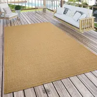 Paco Home Outdoor Teppich wetterfest Garten & Terrasse flachgewebt Uni Sisaloptik robust 160x220 cm