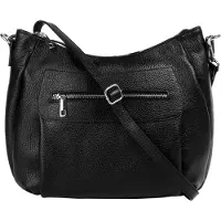 Samantha Look Umhängetasche "Damen echt Leder, Made in Italy", Damen, Gr. B/H/T: 30cm x 25cm x 7cm onesize, schwarz, Leder, unifarben, Taschen Umhängetasche, echt Leder, Made in Italy