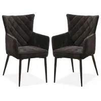 MX Sofa Fleur Esszimmerstuhl – Schwarz (2er-Set)