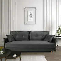 Fun-Möbel Sofa Designersofa SONDRE 3-Sitzer mit Schlaffunktion in div. Farbvarianten