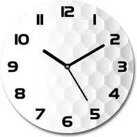 Tulup Wanduhr aus Glas 30fi Glasbild Glasuhr Gehärtetes Glas - schwarze-zeiger - Hexagons background