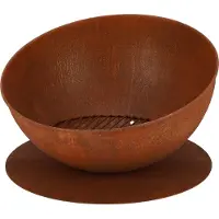 Esschert Design FF514, Freistehende Feuerstelle, offen, Brennholz, Rostfarbe, Draußen, Rund