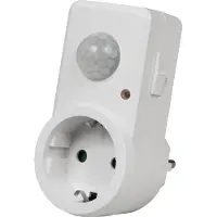 McPower Steckdosenadapter weiß, 1-fach Schuko bis 1200 Watt, mit Bewegungsmelder