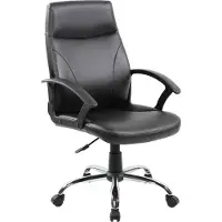 Dmora Bürostuhl Macquarie, Chefsessel mit Armlehnen, Ergonomischer Bürostuhl, Schwarz, 60x59h100/110 cm