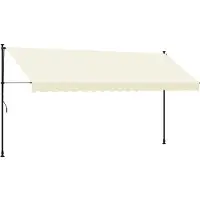 Syfax Markise Einziehbar Creme 400x150 cm Stoff und Stahl