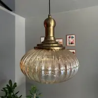 Bamyum Glas Einzelne Honig Farbe Kronleuchter Getrommelt Lange Knopf Kopf Pendelleuchte Restaurant Wohnzimmer Beleuchtung
