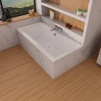 ECOLAM Badewanne Rechteckbadewanne 160x75 cm Pryzmat Acrylwanne + Füße Ablauf Wanne