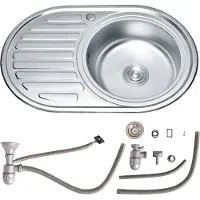 Melko Küchenspüle Edelstahl Spülbecken - Einbauspüle 77CM Ausrichtung Rechts