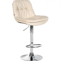 CLP Barhocker Laurel Kunstleder, Farbe:creme, Material Gestell:Metall in Chromoptik