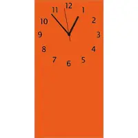 Wallario Design Wanduhr bedruckt, Größe 30 x 60 cm, Motiv: Orange