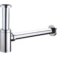 Lomadox Waschtisch Design-Siphon aus Metall, verchromt