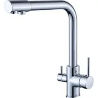 BieTal Wasserhahn Küche BT-301 3-Wege L-Auslauf Küchen Mischbatterie Chrom