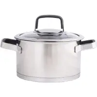 Topfann Edelstahl Topf 3L Kochtopf Ø 20 cm Suppentopf Induktion Universaltopf mit Glasdeckel