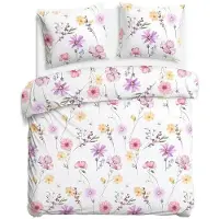 Darymex Bettwäsche, Baumwollsatin-Bettwäsche, Satynlove 180x200 1559-1 Bunte Blumen