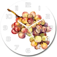 Tulup Wanduhr aus Glas 30fi Glasbild Glasuhr Gehärtetes Glas - weisse-zeiger - Bunch of grapes