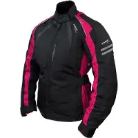 Roleff RO982 Damen Motorradjacke – Schwarz-Pink, wasserdicht, atmungsaktiv & mit Protektoren Größe: XL,
