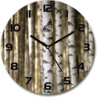 Tulup Wanduhr aus Glas 30fi Glasbild Glasuhr Gehärtetes Glas - schwarze-zeiger - birches